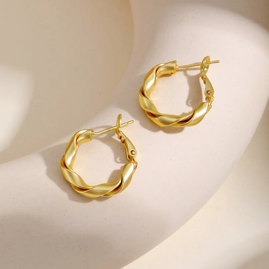 Boucles d'oreilles créoles torsadées