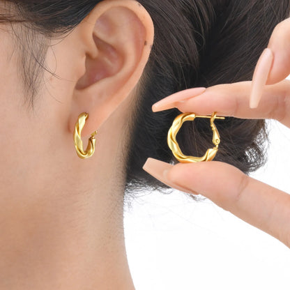 Boucles d'oreilles créoles torsadées